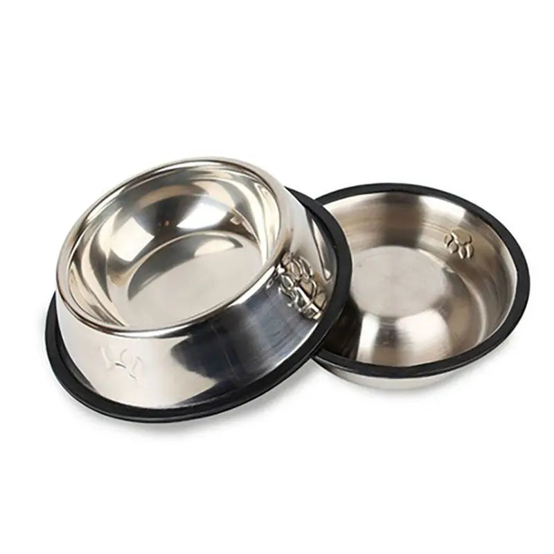 Stainless Steel Skidproof Pet Bowl Set for Dogs and Cats - Available in 6 Sizes
