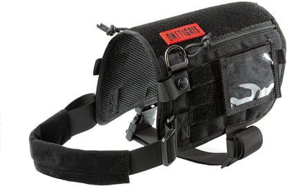 Professional Service Dog Harness for Large Breeds with Removable Neck Strap and Handle (Black, Short Version)