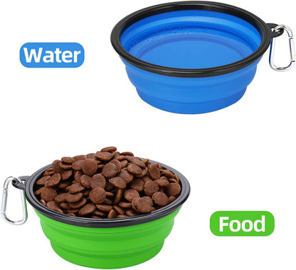 Set of Two 34oz Collapsible Travel Dog Bowls