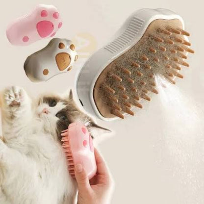 Electric Cat Steam Brush – 3-In-1 Pet Grooming Comb with Water Spray for Cats and Dogs, USB Rechargeable