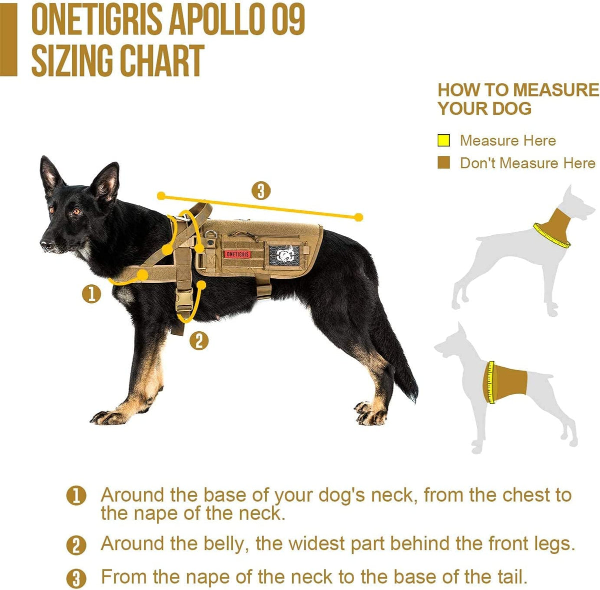Professional Service Dog Harness for Large Breeds with Removable Neck Strap and Handle (Black, Short Version)