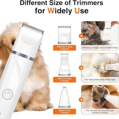 4 in 1 Electric Pet Grooming Kit - Hair Trimmer, Clippers, Nail Grinder for Cats & Dogs