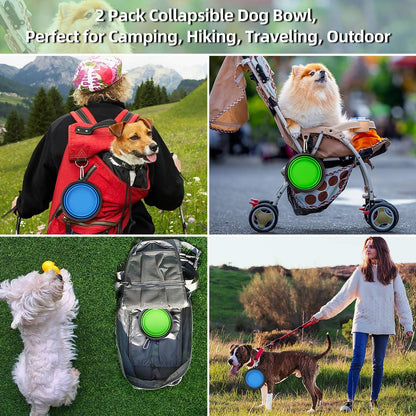 Set of Two 34oz Collapsible Travel Dog Bowls