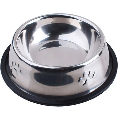 Stainless Steel Skidproof Pet Bowl Set for Dogs and Cats - Available in 6 Sizes