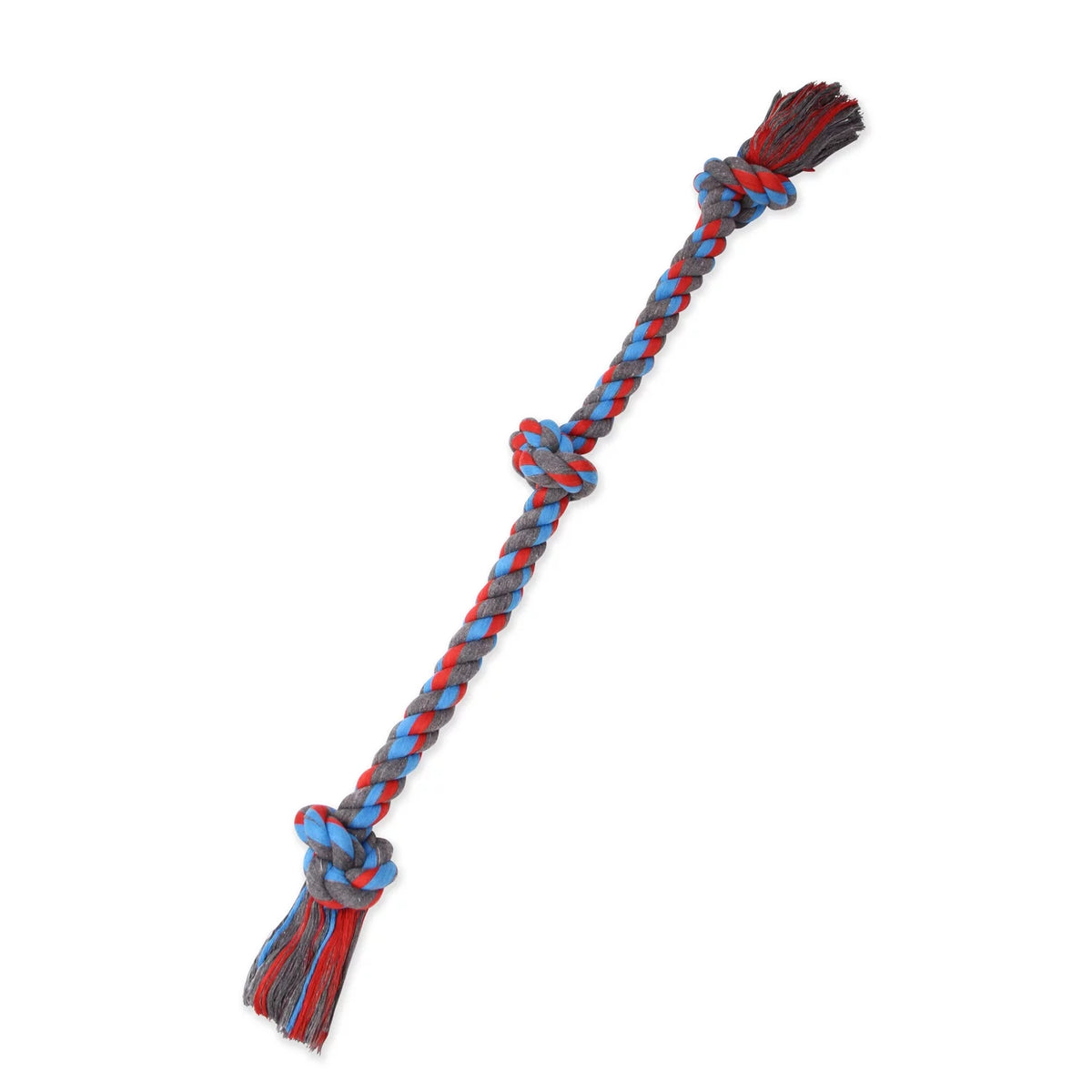 Flossy Chews Extra-Large 3-Knot Cotton Blend Tug Rope Dog Toy, 36", Assorted Colors